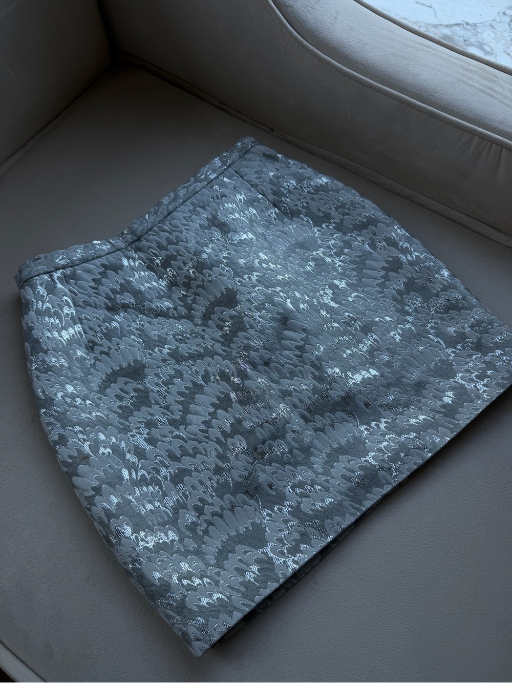 Dolce & Gabbana Silver-Gray Jacquard Mini Skirt
